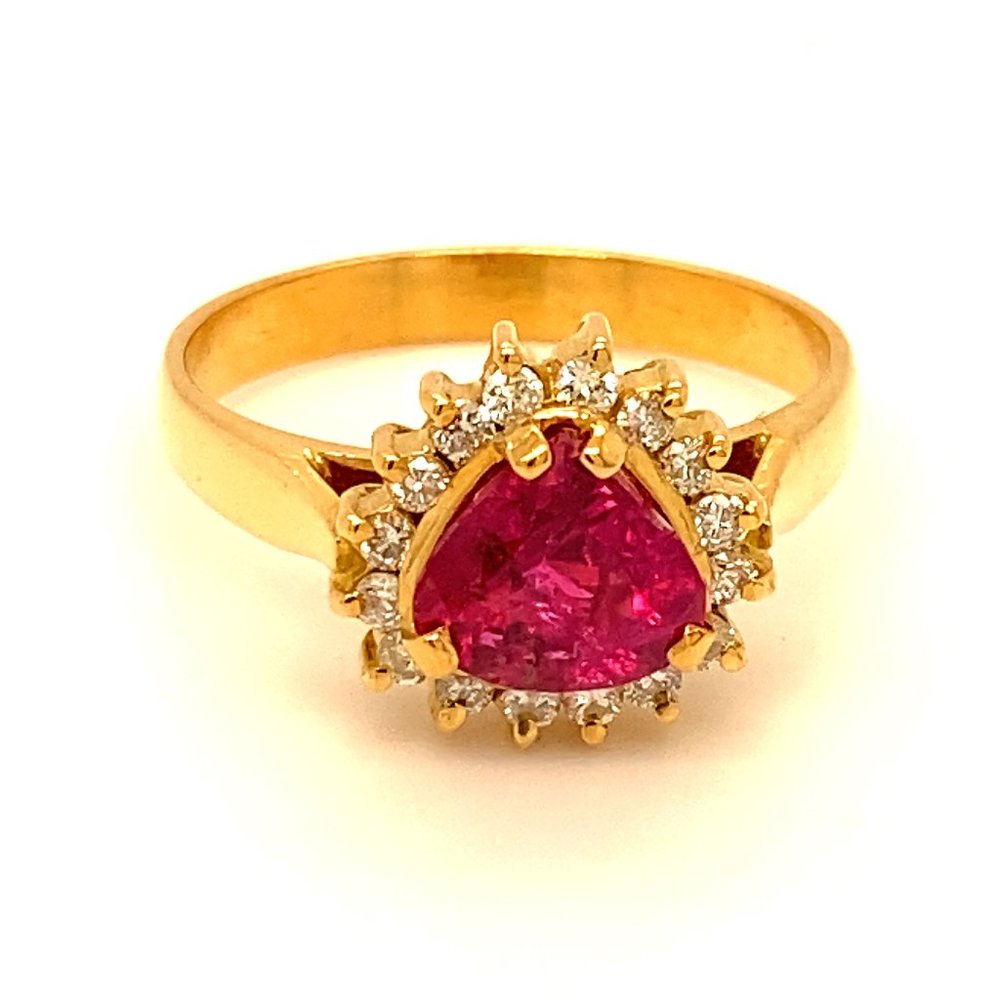 GIA Certified Ruby 2.08ct Diamonds 18K Gold Ring